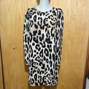 H&M Leopard Print Long Sleeve Dress